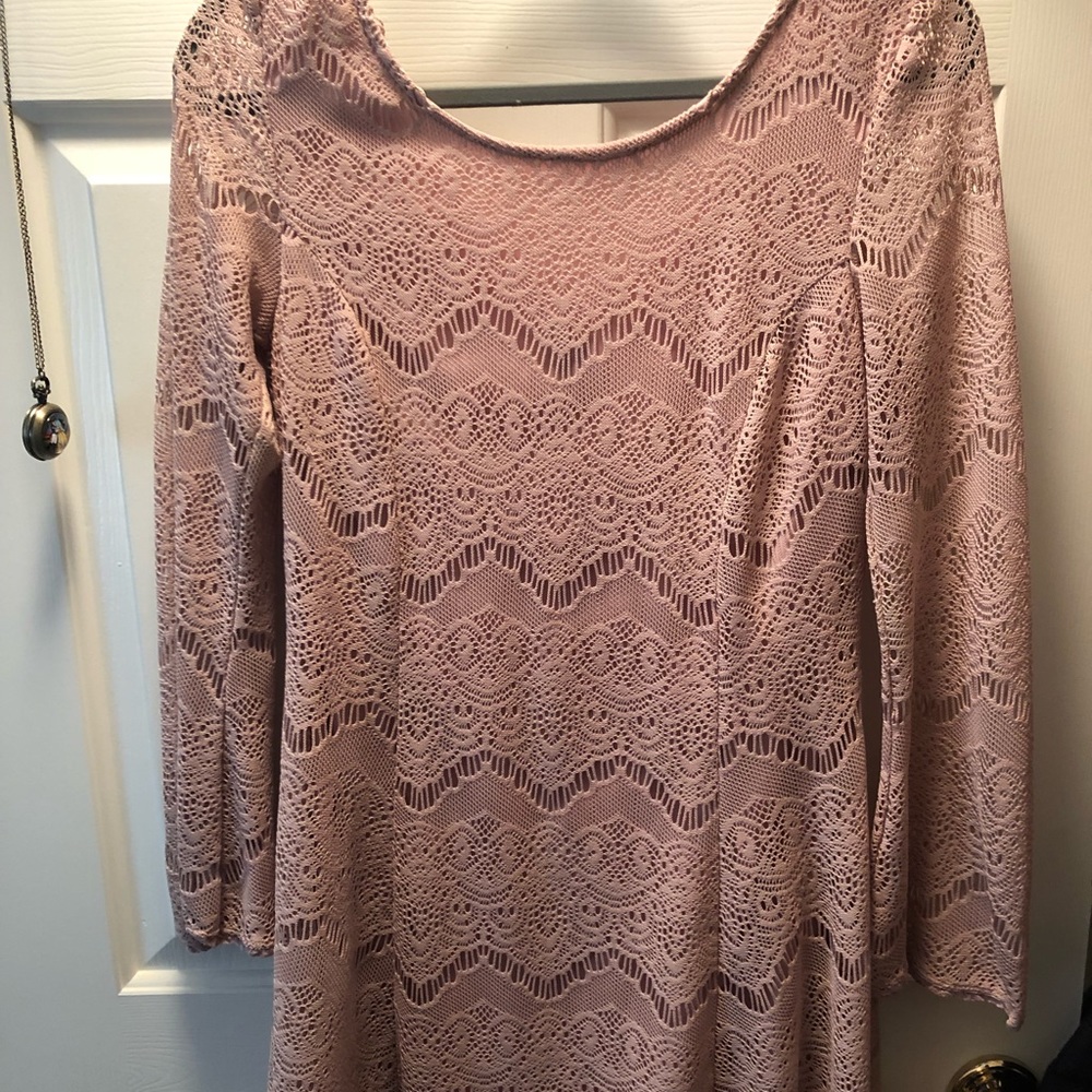 Pink long-sleeved dress